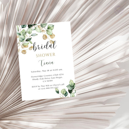 Bridal Shower Invitation Template Editable Canva Design Digital Download