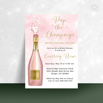 Bridal Shower Invitations Online Editable Canva Template 1-Page Digital Download