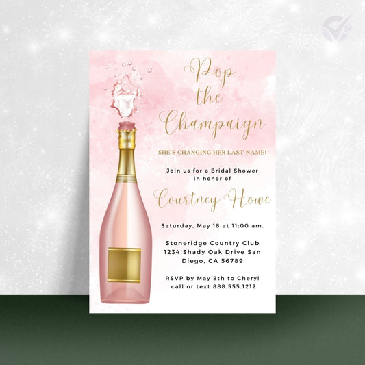 Bridal Shower Invitations Online Editable Canva Template 1-Page Digital Download