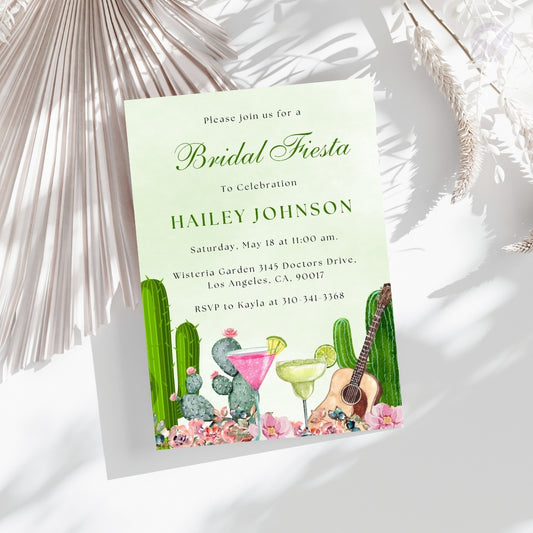 Mexican Themed Bridal Shower Invitations Editable Canva Template Digital Download