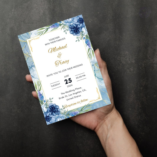 Wedding Invitations With RSVP 3 Editable Canva Templates Main Card, RSVP & Details Card Instant Digital Download