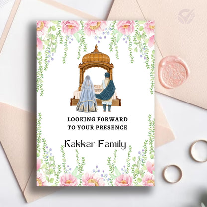 Indian Sikh Wedding Card Invites 8 Editable Canva Templates USA Format Digital Download for Sikh Wedding Invitations