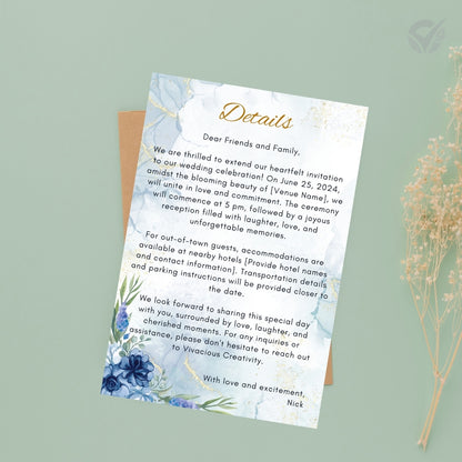 Wedding Invitations With RSVP 3 Editable Canva Templates Main Card, RSVP & Details Card Instant Digital Download