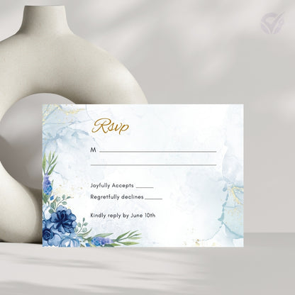 Wedding Invitations With RSVP 3 Editable Canva Templates Main Card, RSVP & Details Card Instant Digital Download