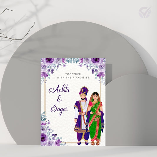Marathi Invitation Card for Wedding 2 Page Editable Canva Template Digital Download Only