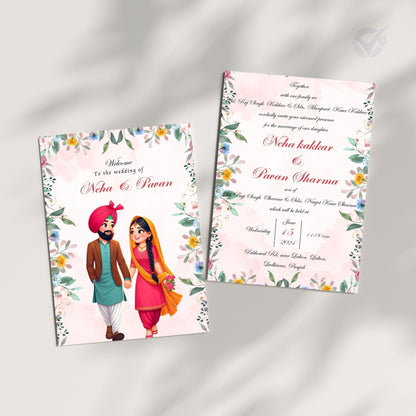 Sikh Wedding Invitation Editable 2 Page Indian Wedding Card Template Punjabi Wedding Invitation Instant Download & Customizable in Canva