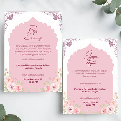 Digital Sikh Wedding Invitation Templates 8 Page Editable Canva Suite Punjabi Wedding Card Set