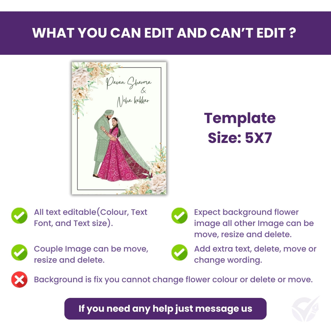 Sikh Wedding Card Invitations – Punjabi Theme 2-Card Editable Canva Template
