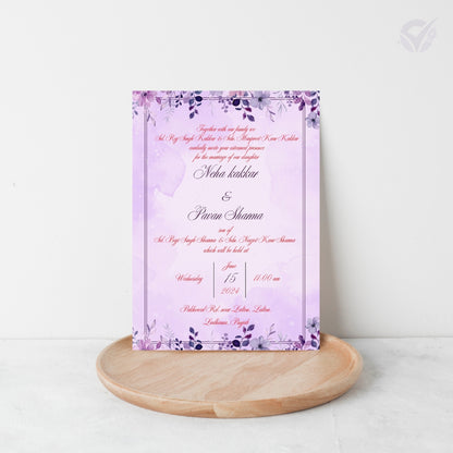 Sikh Marriage Invitation Wordings – Editable 2-Card Digital Template with Punjabi Couple Illustration Canva Wedding Invite Download
