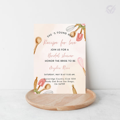 Kitchen Theme Bridal Shower Invitations Editable Canva Template Digital Download