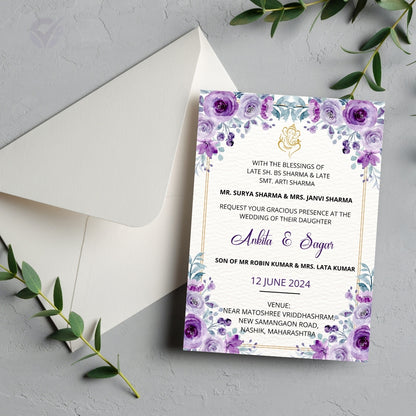 Marathi Invitation Card for Wedding 2 Page Editable Canva Template Digital Download Only