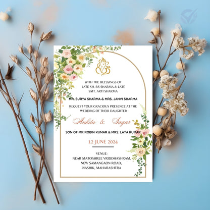 Marathi Wedding Invite Template 2 Page Editable Canva Design Digital Download