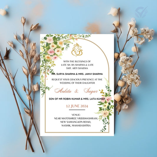 Marathi Wedding Invite Template 2 Page Editable Canva Design Digital Download