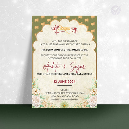 Marathi Wedding Invitation Wording 2 Page Digital Canva Template Editable Wedding Invite Instant Download
