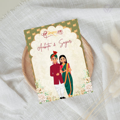 Marathi Wedding Invitation Wording 2 Page Digital Canva Template Editable Wedding Invite Instant Download