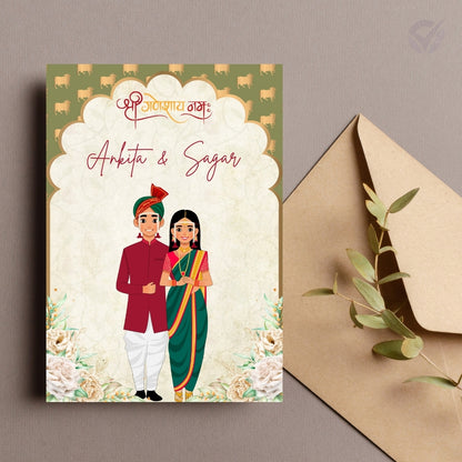 Marathi Wedding Invitation Wording 2 Page Digital Canva Template Editable Wedding Invite Instant Download