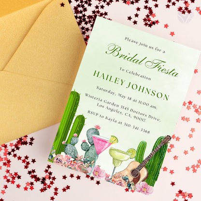 Mexican Themed Bridal Shower Invitations Editable Canva Template Digital Download