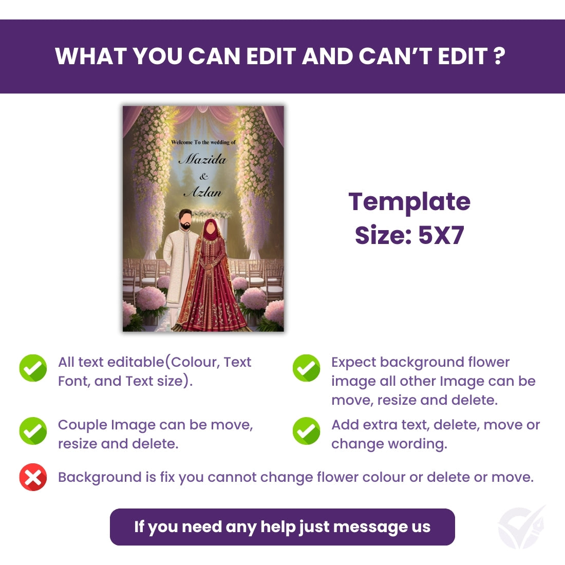 Muslim Wedding Invitation 2 Page Editable Canva Template Islamic Nikah Card Design Digital Download