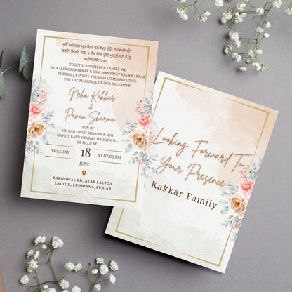 Indian Invitation Wording for Sikh Wedding Editable Canva Templates Traditional Sikh Wedding Text Suite Instant Digital Download