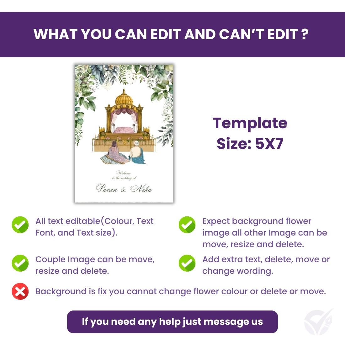 Illustrated Sikh Wedding Invitation Templates 8 Card Editable Canva Suite Digital Punjabi Wedding Invitation Set