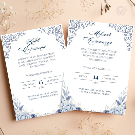 Sikh Wedding Invitations 8 Page Editable Canva Template Suite Punjabi Style Digital Download