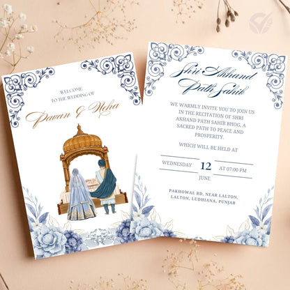 Sikh Wedding Invitations 8 Page Editable Canva Template Suite Punjabi Style Digital Download