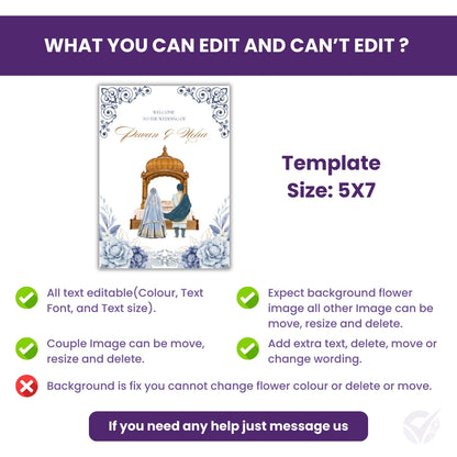 Sikh Wedding Invitations 8 Page Editable Canva Template Suite Punjabi Style Digital Download