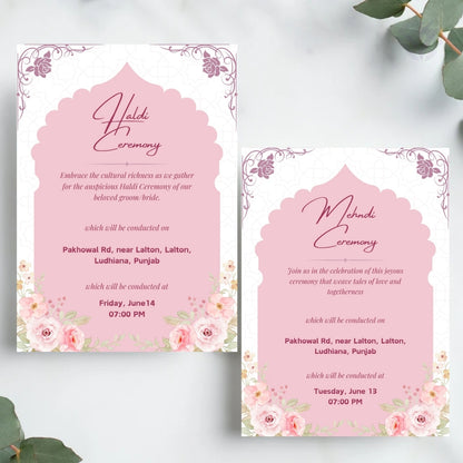 Digital Sikh Wedding Invitation Templates 8 Page Editable Canva Suite Punjabi Wedding Card Set