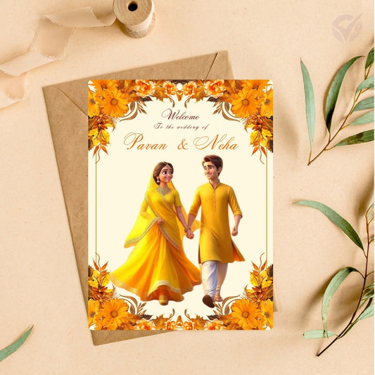 Sikh Wedding Invitation Templates Editable Punjabi Couple Cards Digital Download Canva Invitation Set