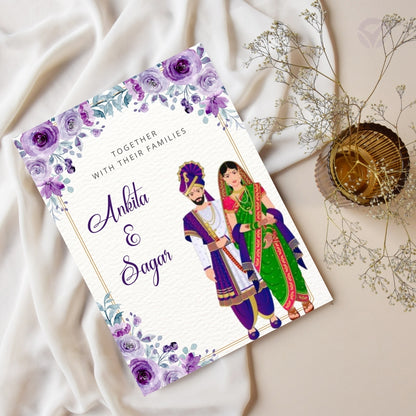 Marathi Invitation Card for Wedding 2 Page Editable Canva Template Digital Download Only