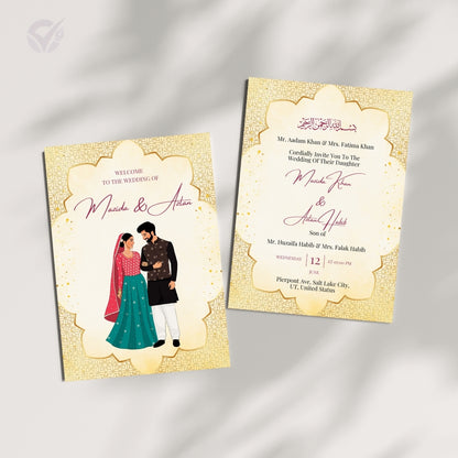 Islamic Wedding Invitation Templates 2 Page Editable Canva Design Digital Download